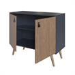 Manhattan Comfort Amber 1-Shelf Engineered Wood Accent Cabinet in Blue/Natural
