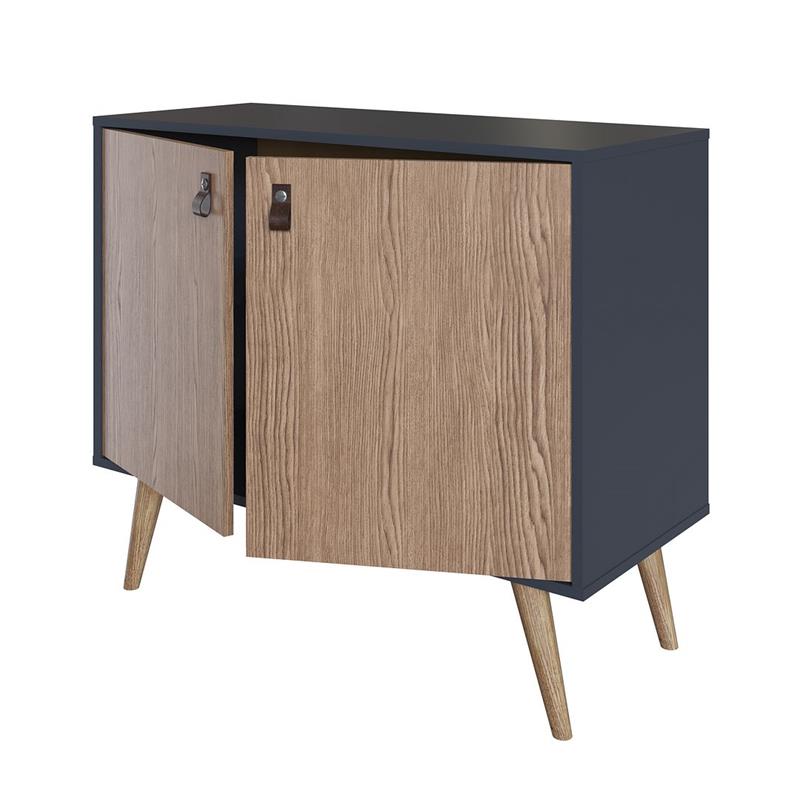 Manhattan Comfort Amber 1-Shelf Engineered Wood Accent Cabinet in Blue/Natural