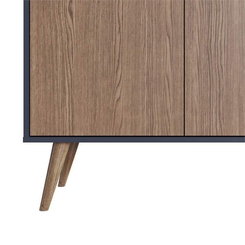 Manhattan Comfort Amber 1-Shelf Engineered Wood Accent Cabinet in Blue/Natural