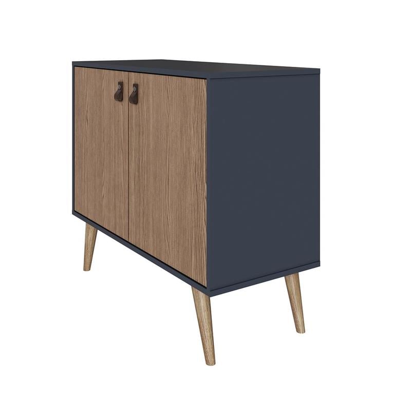 Manhattan Comfort Amber 1-Shelf Engineered Wood Accent Cabinet in Blue/Natural