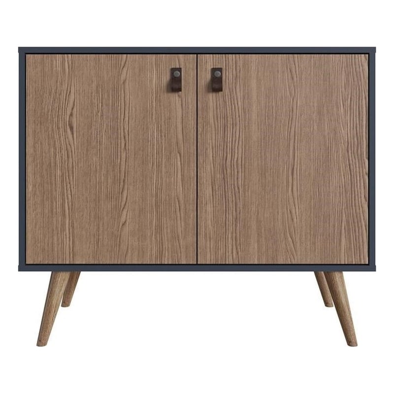 Manhattan Comfort Amber 1-Shelf Engineered Wood Accent Cabinet in Blue/Natural