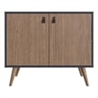Manhattan Comfort Amber 1-Shelf Engineered Wood Accent Cabinet in Blue/Natural