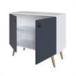 Manhattan Comfort Amber 1-Shelf Engineered Wood Accent Cabinet in White/Blue