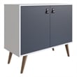 Manhattan Comfort Amber 1-Shelf Engineered Wood Accent Cabinet in White/Blue
