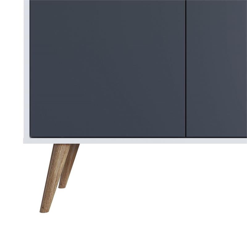 Manhattan Comfort Amber 1-Shelf Engineered Wood Accent Cabinet in White/Blue