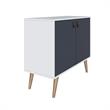 Manhattan Comfort Amber 1-Shelf Engineered Wood Accent Cabinet in White/Blue