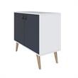 Manhattan Comfort Amber 1-Shelf Engineered Wood Accent Cabinet in White/Blue