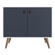 Manhattan Comfort Amber 1-Shelf Engineered Wood Accent Cabinet in White/Blue