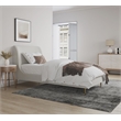 Manhattan Comfort Heather Modern Velvet/Foam Twin Bed in Cream/Gold