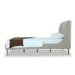 Manhattan Comfort Heather Modern Velvet/Foam Twin Bed in Cream/Gold