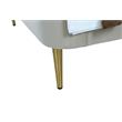 Manhattan Comfort Heather Modern Velvet/Foam Twin Bed in Cream/Gold