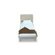 Manhattan Comfort Heather Modern Velvet/Foam Twin Bed in Cream/Gold
