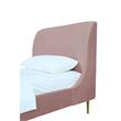 Manhattan Comfort Heather Modern Velvet/Foam Twin Bed in Blush Pink/Gold