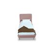 Manhattan Comfort Heather Modern Velvet/Foam Twin Bed in Blush Pink/Gold