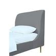 Manhattan Comfort Heather Modern Velvet/Foam Twin Bed in Gray/Gold
