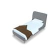 Manhattan Comfort Heather Modern Velvet/Foam Twin Bed in Gray/Gold