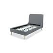 Manhattan Comfort Heather Modern Velvet/Foam Twin Bed in Gray/Gold