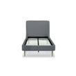 Manhattan Comfort Heather Modern Velvet/Foam Twin Bed in Gray/Gold