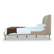 Manhattan Comfort Heather Modern Velvet/Foam Twin Bed in Taupe/Gold