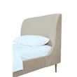 Manhattan Comfort Heather Modern Velvet/Foam Twin Bed in Taupe/Gold