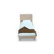 Manhattan Comfort Heather Modern Velvet/Foam Twin Bed in Taupe/Gold