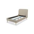 Manhattan Comfort Heather Modern Velvet/Foam Twin Bed in Taupe/Gold