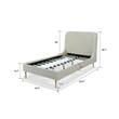 Manhattan Comfort Heather Modern Velvet/Foam Twin Bed in Cream/Black