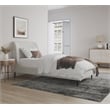 Manhattan Comfort Heather Modern Velvet/Foam Twin Bed in Cream/Black