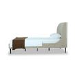 Manhattan Comfort Heather Modern Velvet/Foam Twin Bed in Cream/Black