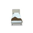 Manhattan Comfort Heather Modern Velvet/Foam Twin Bed in Cream/Black