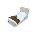 Manhattan Comfort Heather Modern Velvet/Foam Twin Bed in Cream/Black