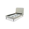 Manhattan Comfort Heather Modern Velvet/Foam Twin Bed in Cream/Black