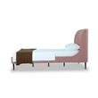 Manhattan Comfort Heather Modern Velvet/Foam Twin Bed in Blush Pink/Black
