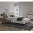 Manhattan Comfort Heather Modern Velvet/Foam Twin Bed in Taupe/Black