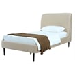 Manhattan Comfort Heather Modern Velvet/Foam Twin Bed in Taupe/Black