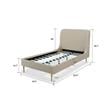 Manhattan Comfort Heather Modern Velvet/Foam Twin Bed in Taupe/Black