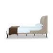 Manhattan Comfort Heather Modern Velvet/Foam Twin Bed in Taupe/Black
