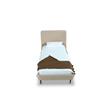 Manhattan Comfort Heather Modern Velvet/Foam Twin Bed in Taupe/Black