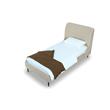 Manhattan Comfort Heather Modern Velvet/Foam Twin Bed in Taupe/Black