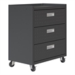 Manhattan Comfort Fortress Metal Mobile Garage Chest with Drawers in Charcoal
