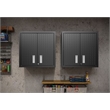Manhattan Comfort Fortress Metal Floating Garage Cabinets in Charcoal (Set of 2)