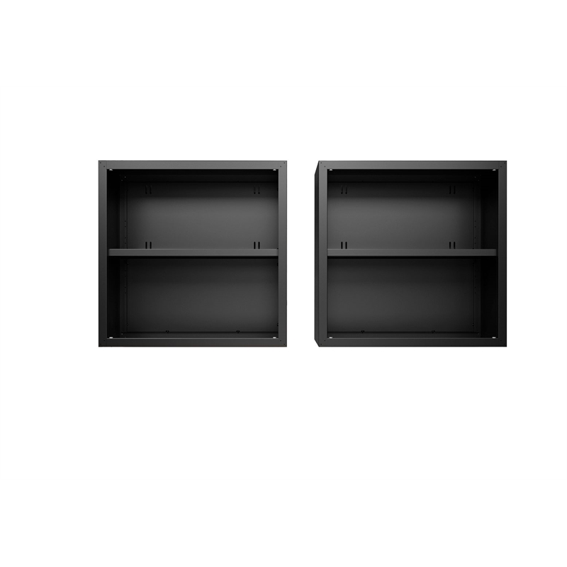 Manhattan Comfort Fortress Metal Floating Garage Cabinets in Charcoal (Set of 2)