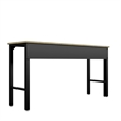 Manhattan Comfort Fortress MDP Wood/Metal Garage Table in Charcoal/Natural