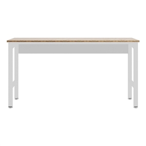fortress natural wood and steel garage table in white