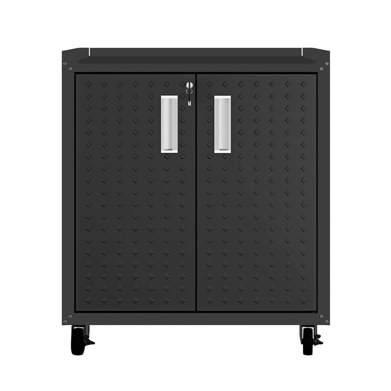 Manhattan Comfort Fortress 3-Piece Wood Garage Cabinet Set 1.0 in Charcoal