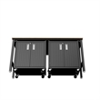 Manhattan Comfort Fortress 3-Piece Wood Garage Cabinet Set 1.0 in Charcoal