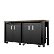 Manhattan Comfort Fortress 3-Piece Wood Garage Cabinet Set 1.0 in Charcoal