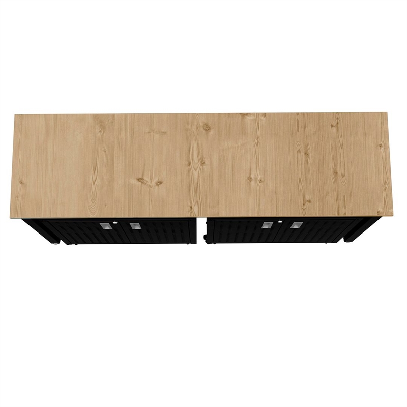 Manhattan Comfort Fortress 3-Piece Wood Garage Cabinet Set 1.0 in Charcoal