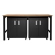 Manhattan Comfort Fortress 3-Piece Wood Garage Cabinet Set 1.0 in Charcoal