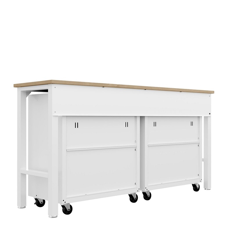 Manhattan Comfort Fortress 3-Piece Wood Garage Cabinet Set 1.0 in White